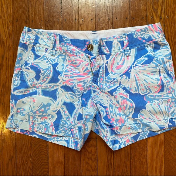 EUC Lilly Pulitzer Shorts- Bay Blue Into the Deep - Picture 1 of 3